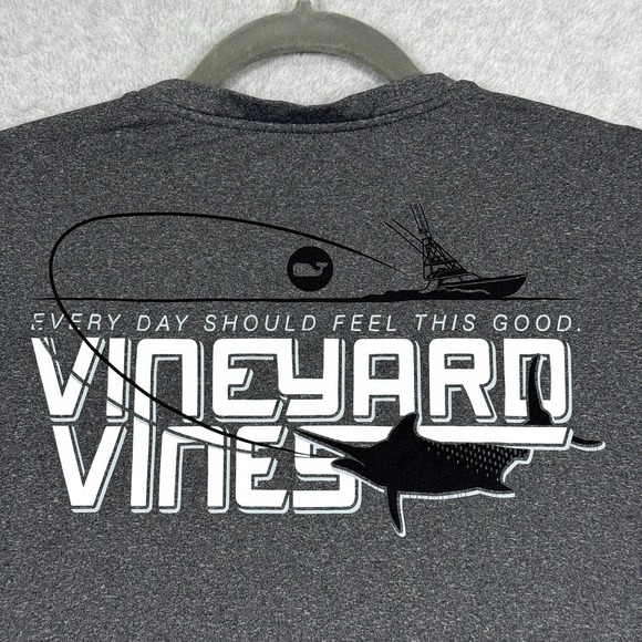 Vineyard Vines Shirt Mens Medium Performance Pullover Long Sleeve‎ Fishing Logo - Picture 9 of 11